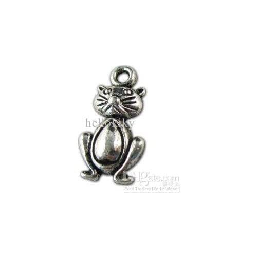 1200pcs Tibetan silver cat charms A10737