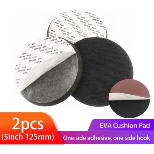 2pcs 5 Inch EVA Interfacer Cushion Pad Medium Density buffer Pad Sanding Disc Backing Pad adhesive sticker