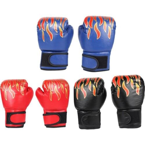 2pcs Boxing Training Fighting Gloves Kids Breathable Muay Thai Sparring Punching Karate Kickboxing Professional Flame Gloves