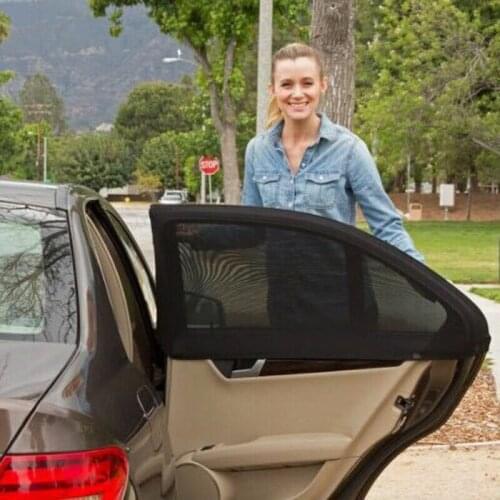 2Pcs Car Rear Side Window Visor Shade Mesh Cover Shield Sunshade UV Protector Block Mesh 2x Car Rear Window Sun Shade Mesh