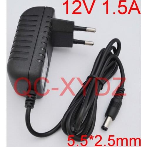 50PCS High quality DC 12V 1.5A IC program AC 100V-240V Converter Switching power adapter 1500mA Supply EU Plug DC 5.5mm x 2.5mm