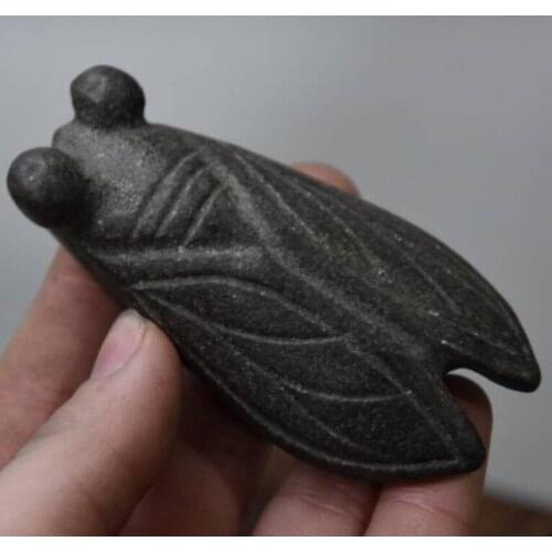 Hongshan culture archaize black iron meteorite cicada statue