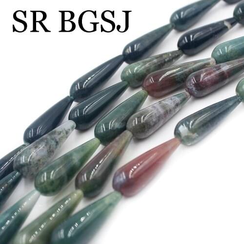 Free Ship 10x30mm Select by Drop Shape Gems Beads Genuine Natural Stone Loose Beads Strand 15"