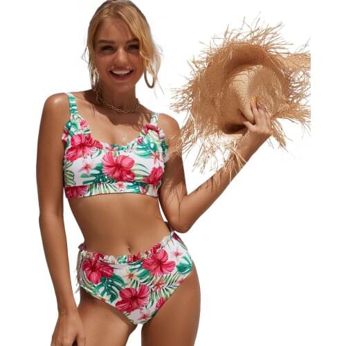 High Waist Bikinis Swimsuits Women Push Up Swimwear Ribbed Strap Bathing Suit Biquini Brazilian Bikini 2021 New Beachwear Summer