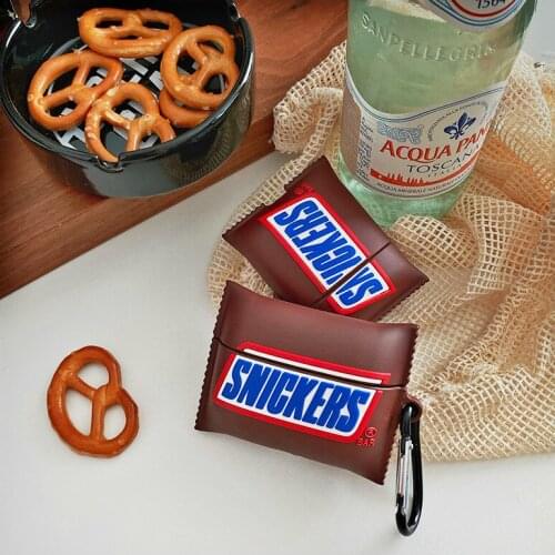 For AirPods pro Case Bluetooth Earphone Case for Apple Airpods 2 Funny 3d chocolate Protective Cover with hook