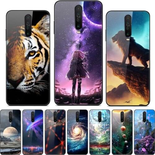 For Xiaomi Redmi K30i Case Tempered Glass Printed Back Cover Hard Case For Coque Xiaomi Redmi K30i Phone Case Bumper K 30i K30 i