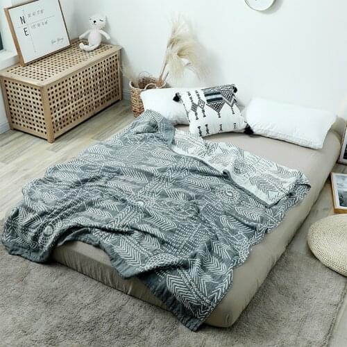 Pure Cotton Thin Gauze Bedding Blanket Summer Breathable Office Nap Towel Blankets for Adult Student TV Sofa Travel Bed Sheet