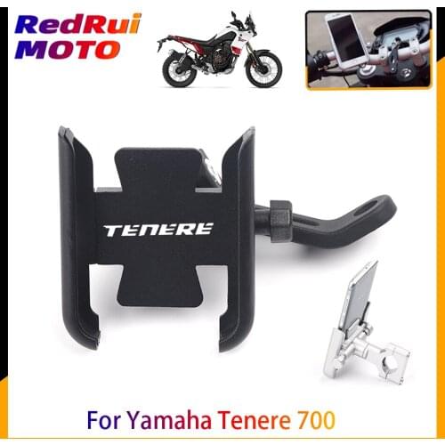 For Yamaha Tenere 700 All Year Motorcycle CNC Mobile Phone Holder GPS Navigator Rearview Mirror Handlebar Bracket Accessories