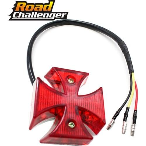 For Harley Chopper Bobber Cafe Racer Motorcycle LED License Light Brake Stop Lamp Mini Cross Scooter Rear Tail Light