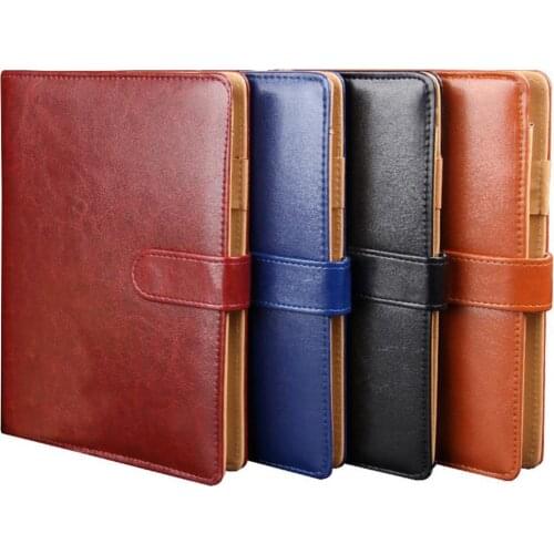 A5 Ring Binder Journal Refillable Planner Faux Leather Notebook with Card Pocket