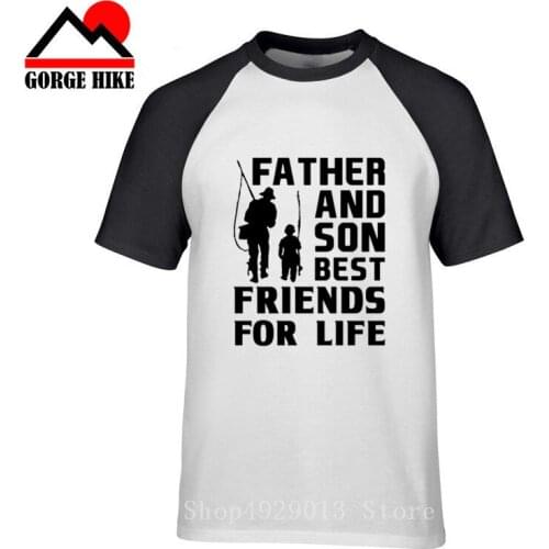 Father and Son Best friends for life Parent-child T-shirt fishing life Funny letter print Short Sleeves Family activities Tees
