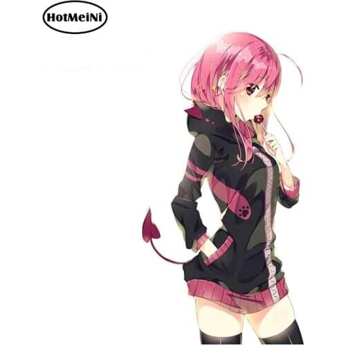 HotMeiNi 13cm x 6.8cm for Fairy Tail Anime Girl Hot Pink Hair DIY Motorcycle Stickers Body for Car Bumper Window Car Decals