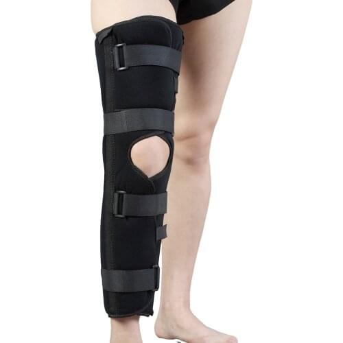 Knee Immobilizer with Open patella design relieves stress in the knee area and prevents displacement of the kneecap