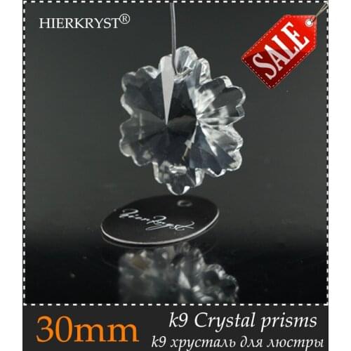 HIERKYST 1 pc K9 Glass Crystal Prisms Pendants Chandeliers Parts Lustres Rainbow Lamp Lighting Hang Drops 30mm 1.18" #2277
