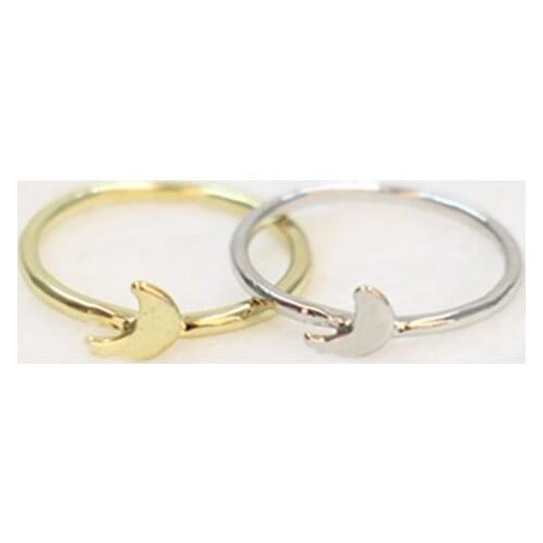 Fashion cute little moon rings, middle finger moon rings for women