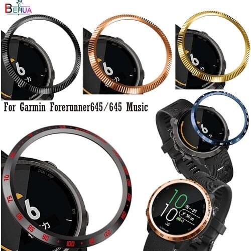 Fashion Steel Smartwatch Case For Garmin Forerunner 645 / 645 Music Dial Bezel Ring Adhesive Protection Cover Anti Scratch New