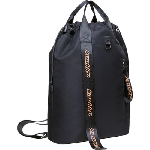 Men Nylon Outdoor Casual Gym Sports Travel Fitness Drawstring Rope 14 inch Computer College Student School Backpack Pack Bag