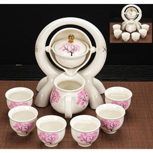 New product Cradle-style rotating water automatic Kung Fu tea set creative lazy anti-hot tea infuser