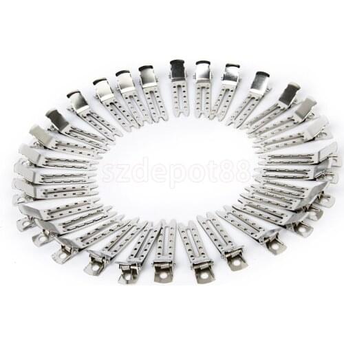 Approximate 50 Pcs Double Prong Metal Alligator Clips Hair Bows
