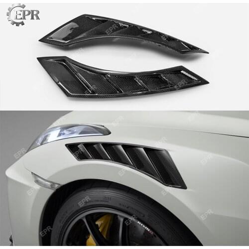 For Nissan GTR R35 NIS Style Carbon Fiber Front Fender Vents Trim 2pcs 2008-2017 NISMO Air Intake Duct