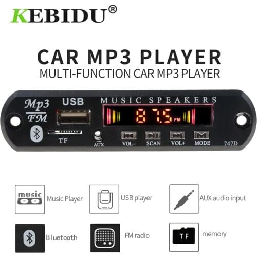Kebidu 5V 12V MP3 Player Decoder Board Bluetooth MP3 Decoder Board Car Kit FM Radio TF USB 3.5 Mm WMA AUX Audio Receiver