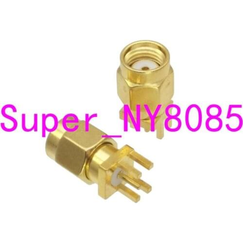 10pcs RP-SMA male jack solder for PCB clip edge mount RF Coaxial connector