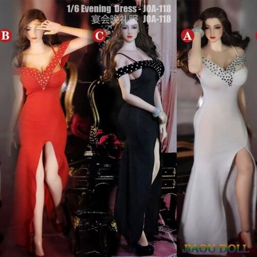 1/6 Scale Sexy Female Action Figure Long Evening Dress Accessory Model Accessory for 12 inches Largest Bust Body