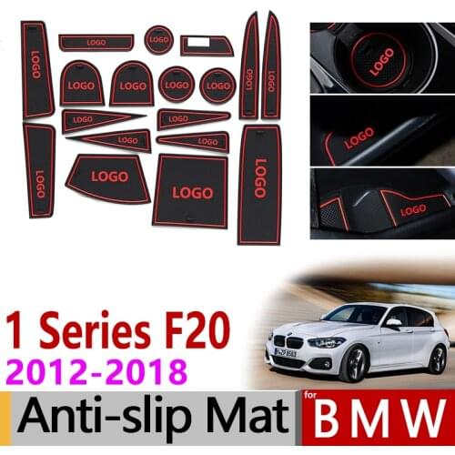 Anti-Slip Rubber Gate Slot Cup Mat for BMW 1 Series F20 M Power Accessories 2012-2018 116 118 120 116i 118i 120i 116d 118d 120d