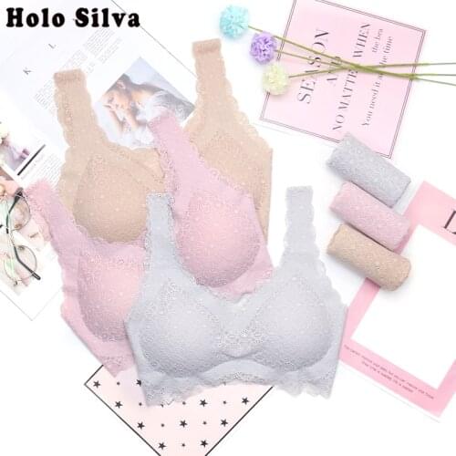 Luxury Sexy Thong France Embroidered Lace Bra underwear For Women Push Up Bra comfortable breathable bra 70 75 80 85 90 ABCD