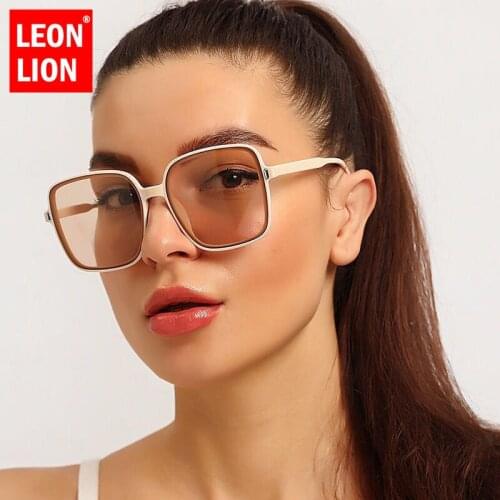 LEONLION Oversized Sunglasses Women 2021 Square Sun Glasses Women/Men Luxury Retro Mirror Eyeglasses Women Vintage Oculos De Sol