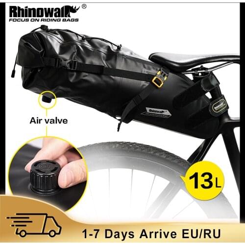 Rhinowalk 10L 13L Full Waterproof Bicycle Saddle Bag Road Mountain Bike Cycling Rear Rack Bag Luggage Pannier Bike Accessories