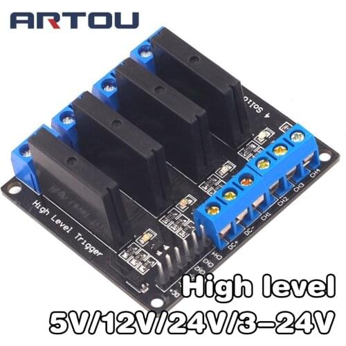 5V/12V/24V/3-24V 4 Channel Solid State Relay Module High Level Relay DC-AC/DC-DC PCB SSR AVR DSP for arduino Diy Kit