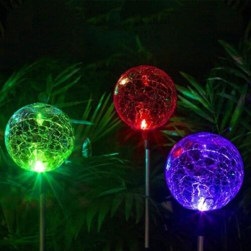 Solar Lights Outdoor 4 Pack Solar LED Globe Powered Garden Lights for Yards and Patio Walkway Landscape In-Ground Lights