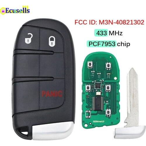 3 Buttons smart Remote Key 433mhz 7953A / 46 chip for Dodge Journey Dart for Jeep Grand Cherokee M3N40821302 with insert key