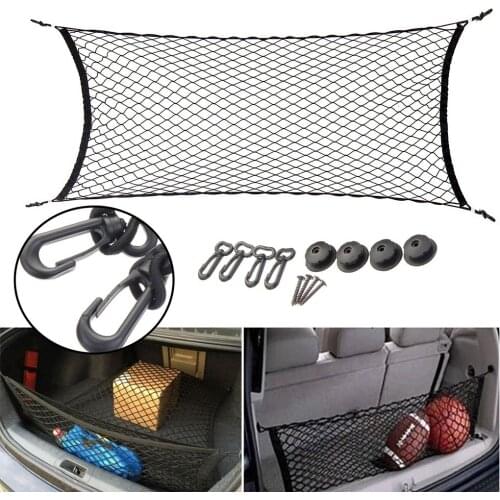 Universal Car Trunk Net Mesh Design Black Nylon Cargo Storage Organizer Pocket Net 115*60cm
