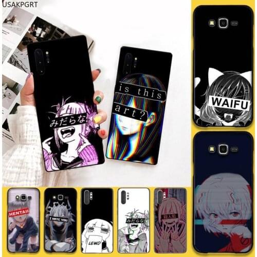 USAKPGRT Sad Anime Aesthetic Senpai Phone Case For Samsung Galaxy Note20 ultra 7 8 9 10 Plus lite J7 J8 Plus 2018 Prime