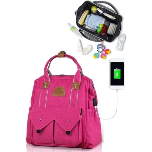 Mommy USB Charge Diaper Bags Landuo Mother Large Capacity Travel Nappy Backpacks with changing mat Convenient Baby Nursing Bags