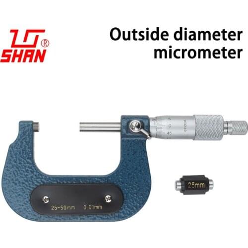 Outer diameter micrometer 25-50 mm high precision 0.001mm spiral outside micrometer instrument caliper centimeter