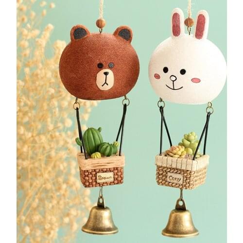 Japanese style groceries creative resin pendant couple cartoon fleshy wind chimes ornament living room window sill decoration
