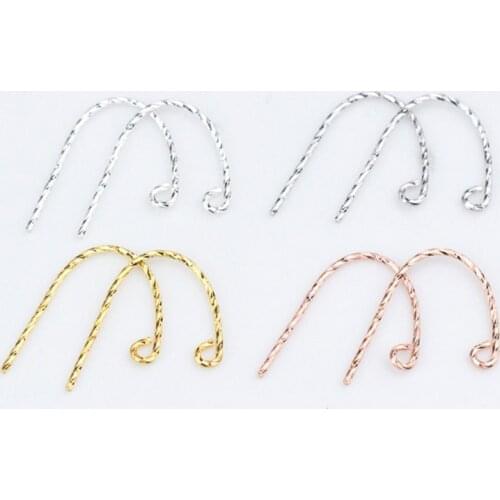 1 pair 100% 925 Sterling Silver Craft Simple Earring Hooks 4 Colors S925 Women Ear Clasps Findings DIY Jewelry Making Findings