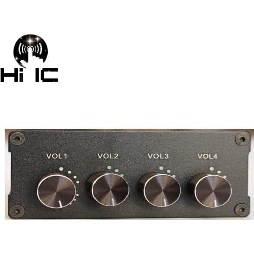 1 Input 4 Output Passive Audio Signal Switcher Switch Selector Box Sound HiFi Audio Splitter Audio mixer RCA Output