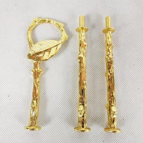 10 pcs) 2tiers Leaf style gold silver color cake stand handle