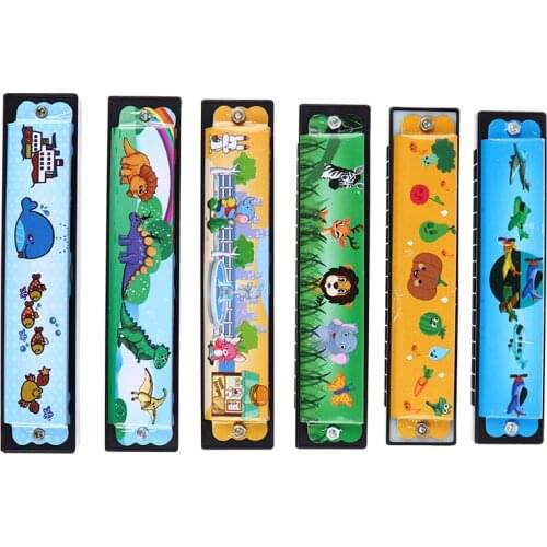 16 Holes Cute Harmonica Musical instrument Montessori Educational Toys Cartoon Pattern Kids Wind Instrument Children Gift Kids