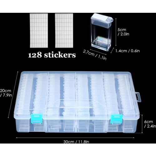 64/84/112 Slots Clear Plastic Box Storage Box for Jewelry Diamond painting Craft Bead Pill Storage Tool Makeup Organizer