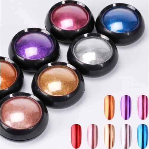 Biutee 8pcs/Kit 5g/Bottle Magic Mirror Powder Nail decoration Metallic Effect Glitter Gold Silver Nail Magic Mirror Powders Kit