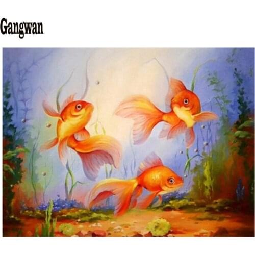 Animal koi DIY Diamond Painting Fish Full Square/Round Diamond Embroidery Goldfish Cross Stitch Rhinestones Diamond Mosaic decor