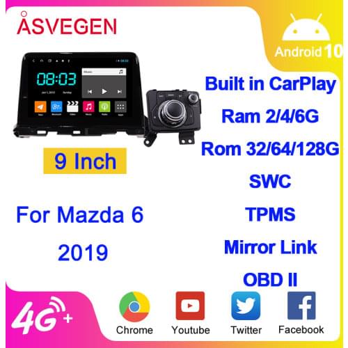 Android 8.1 Ram 4G+64G Car Video Player For Mazda 6 2019 With IPS Auto Car Navigation GPS Radio Multimedia Stereo
