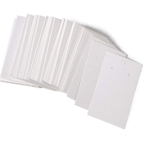 Pandahall 100pcs White Earring Paper Card Jewelry Display Marking Garment Prices Label Tags 90mm long, 50mm wide Wholesale F80