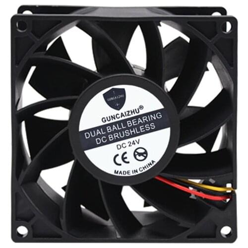 Dual Two Ball Bearing 90MM 9cm 9038 9238 Big Wind Fan 90x90x38mm DC24V Computer Case Cooling Fan 3pin FG