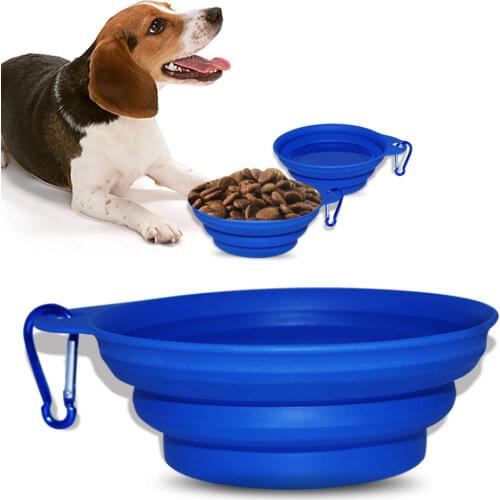 Dog Pet Folding Silicone Bowl ,Outdoor Travel Portable Puppy Food，Water, Container Feeder Dish
